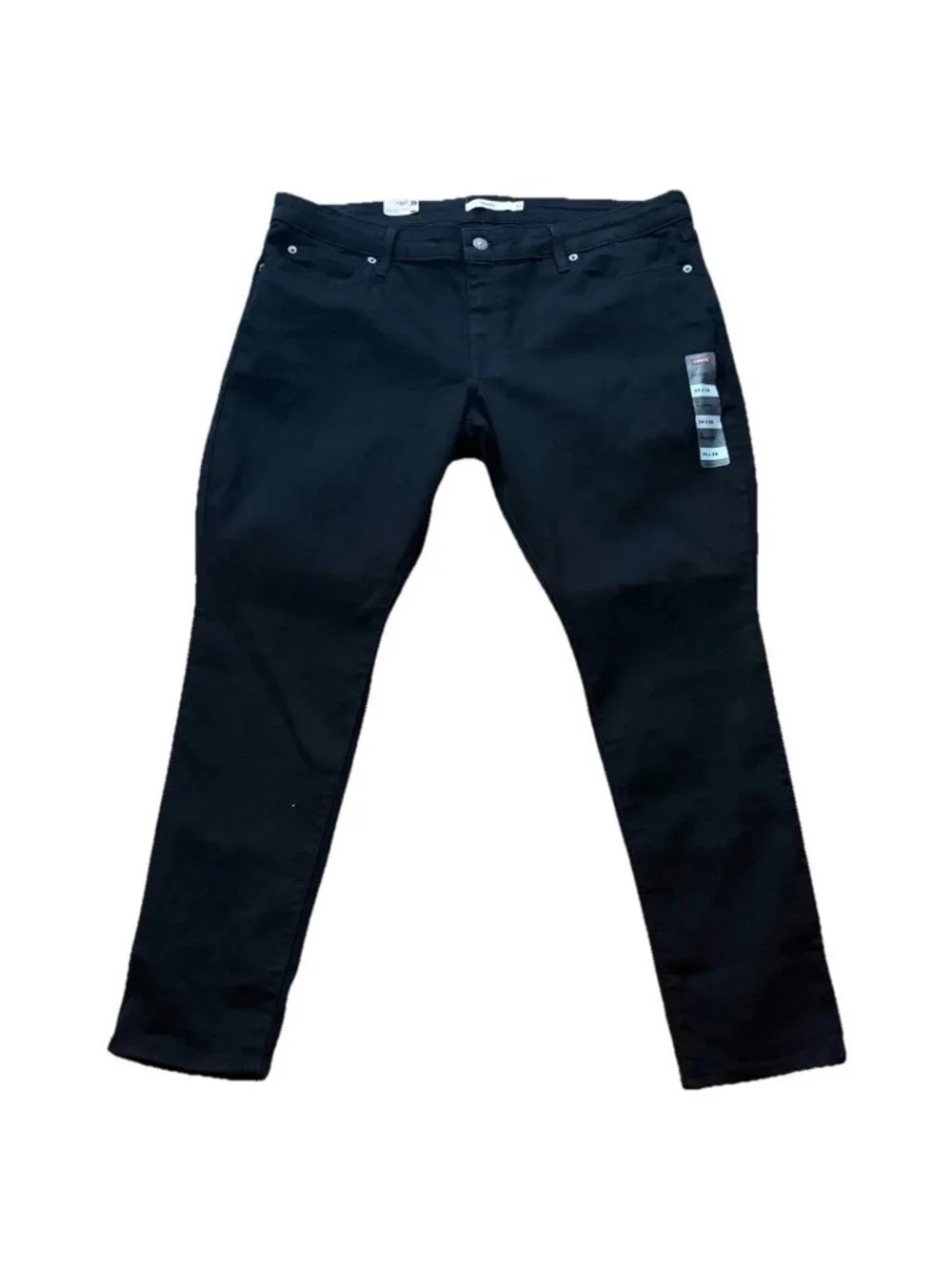Levi's 711 Jeans Women's Size 34 Black Mid-Rise Skinny Denim 28” Inseam Stretch